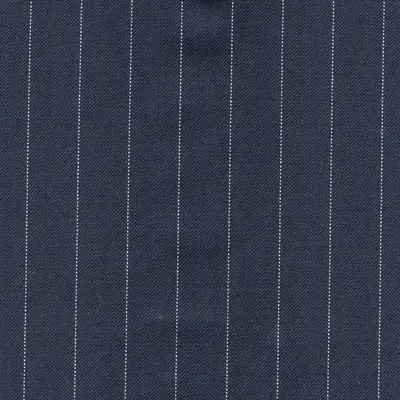 Close photograph of navy stripe suiting cloth, LF-010