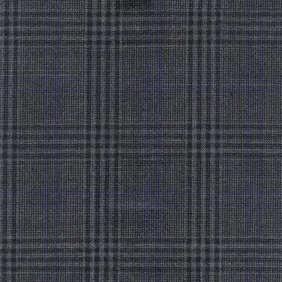Close photograph of charcoal check suiting cloth, LF-024