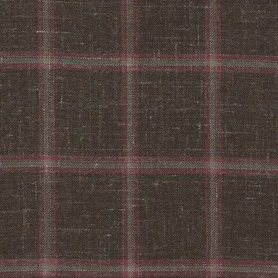 Close photograph of brown check suiting cloth, LF-061