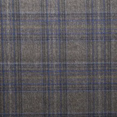 Close photograph of brown check suiting cloth, LF-062
