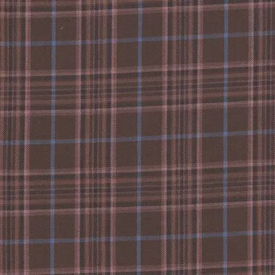 Close photograph of brown check suiting cloth, LF-065