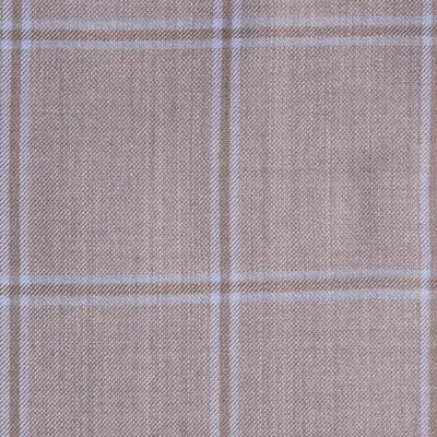 Close photograph of pink check suiting cloth, LF-084