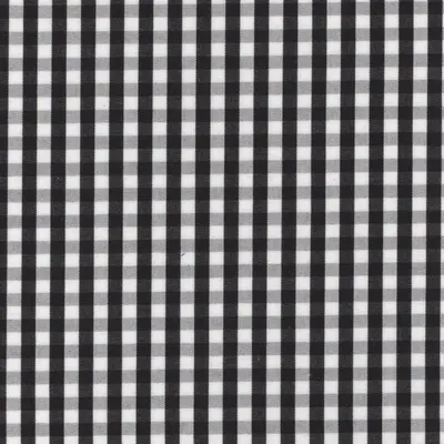 Close photograph of black check shirting cloth, LF-090